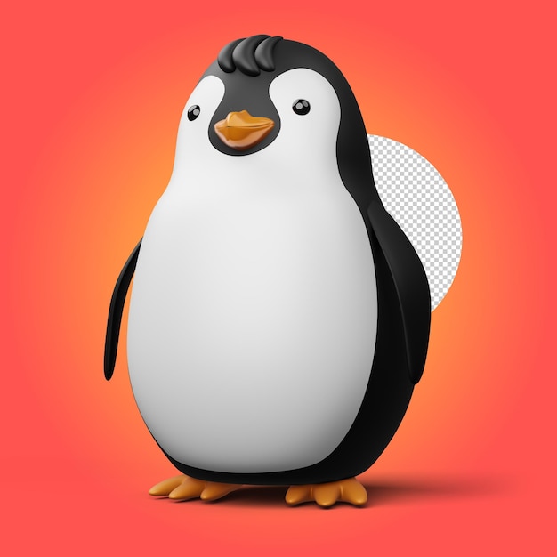 Cute penguin cute animal 3d rendering illustration