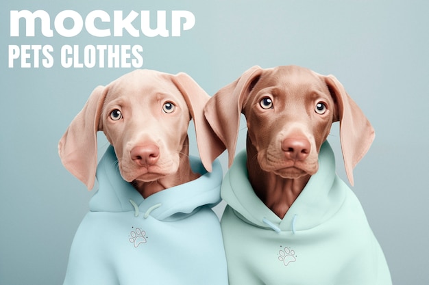 PSD cute pet clothes mockup