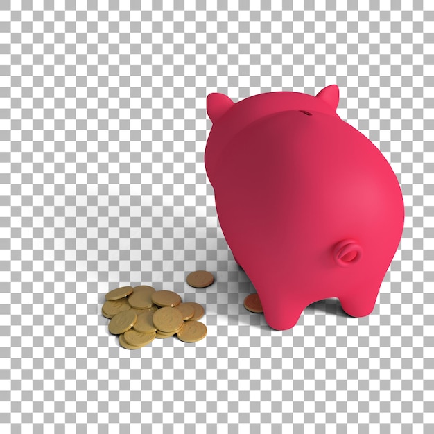 Cute piggy bank isolated for financial concept design