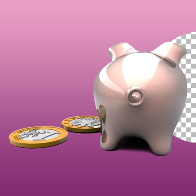 Cute piggy bank isolated for financial concept design