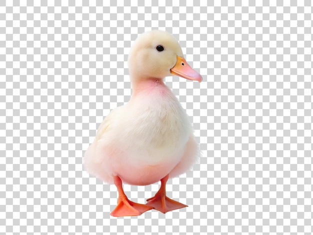 Cute pink duckling isolated on transparent background