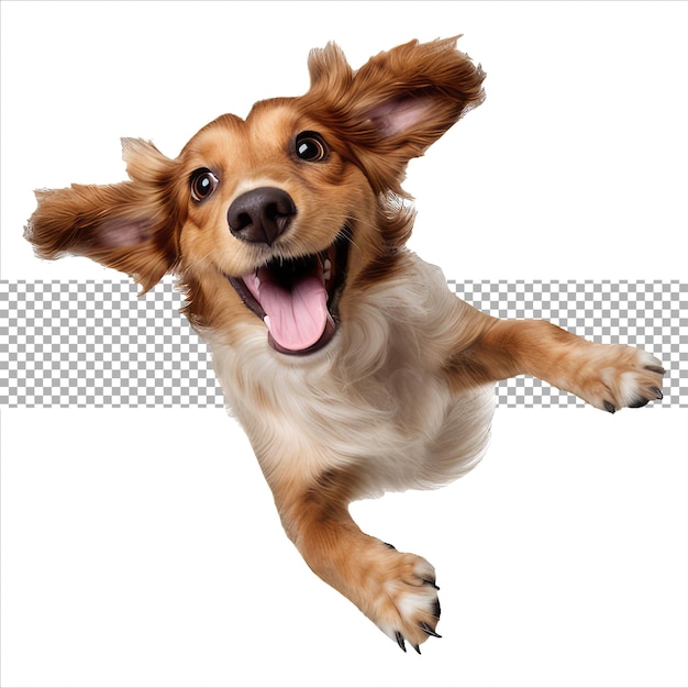 Cute playful pet dog isolated on white background happy young brown dog transparent background