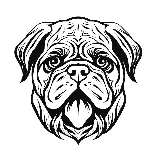 The Cute Pug Dog Vector