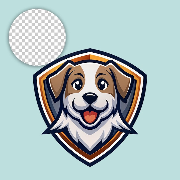 Cute Puppy Mascot Logo Design on transparent background