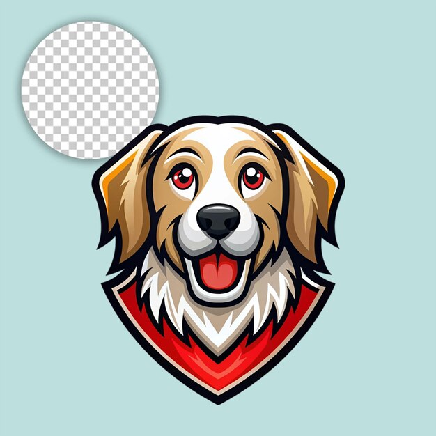 PSD cute puppy mascot logo design on transparent background