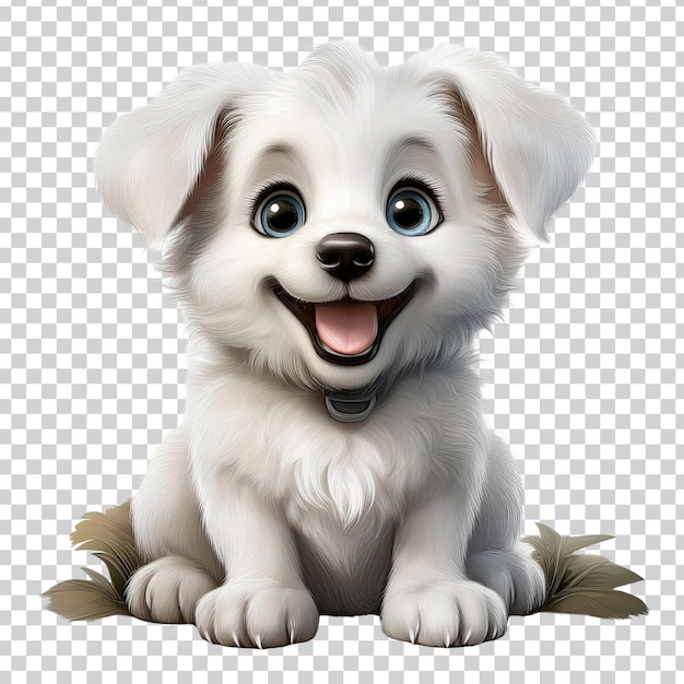 PSD a cute puppy with a big blue eyes and a white face