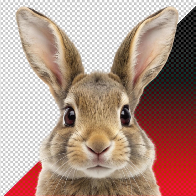 PSD a cute rabbit head on transperent background