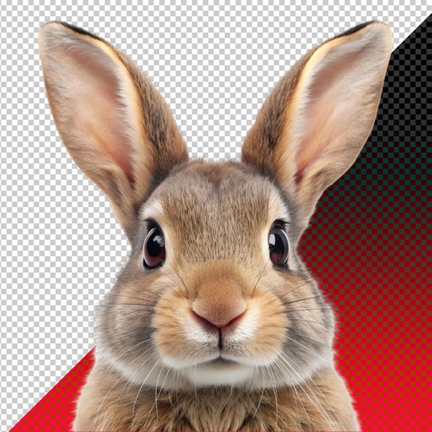 PSD a cute rabbit head on transperent background