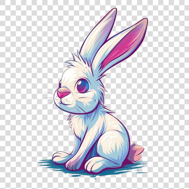 Cute rabbit isolated on transparent background PNG