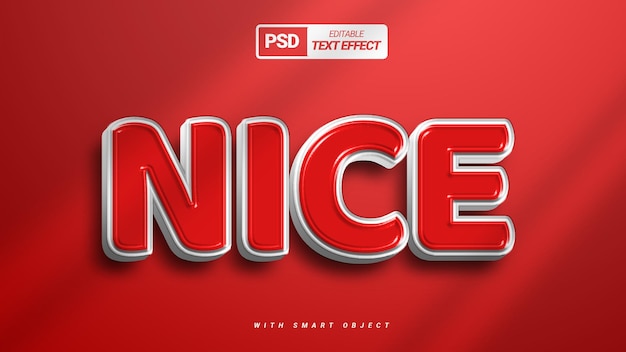 cute red 3d text effect template design