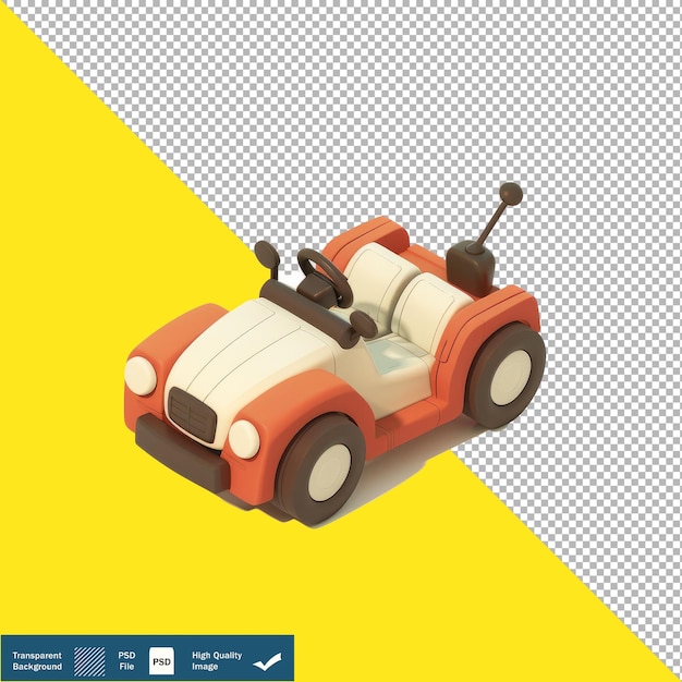 Cute Remote Control Car Isometric Render Transparent Background PNG PSD