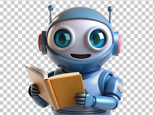 PSD cute a robot chatbot reading book