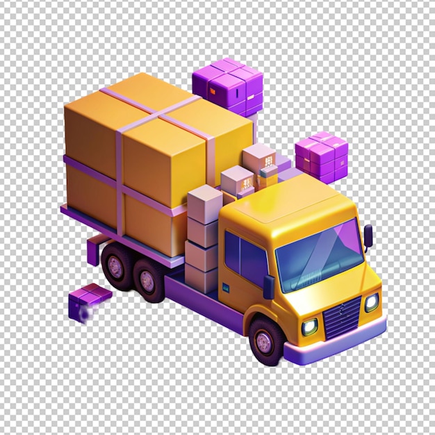 PSD cute robot delivering packages 3d design suitable for marketplaces websites ecommerce