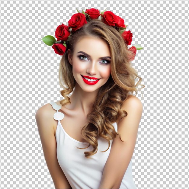 PSD cute and romantic woman show her lovely look png