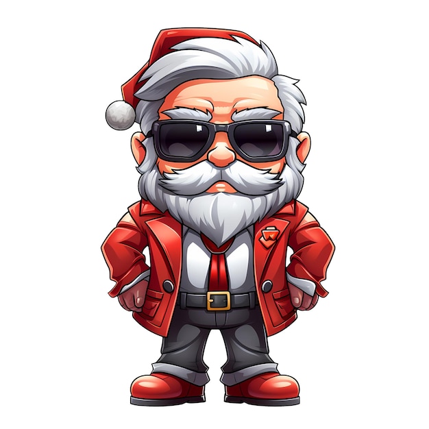 Cute Santa Claus American Retro Style Clipart Illustration