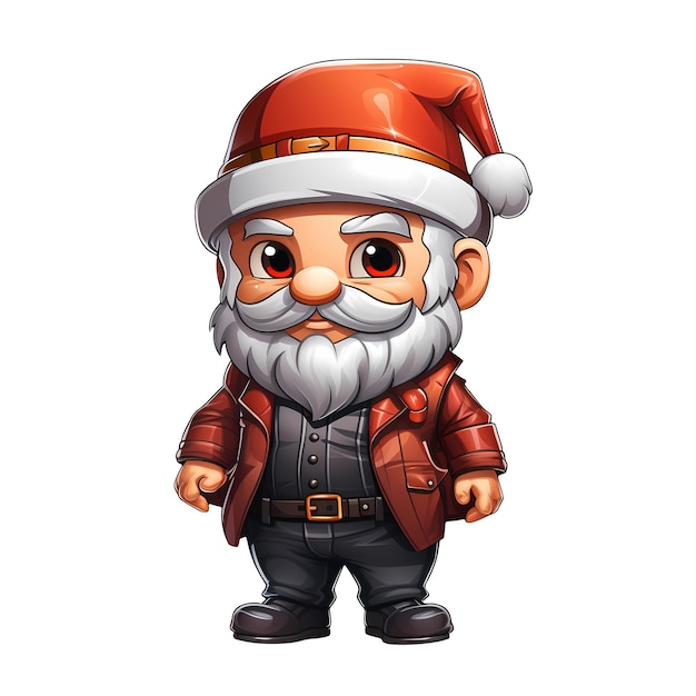 Cute Santa Claus American Retro Style Clipart Illustration