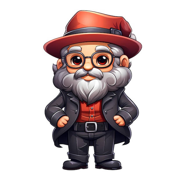 Cute Santa Claus American Retro Style Clipart Illustration