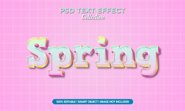 Cute spring psd text effect