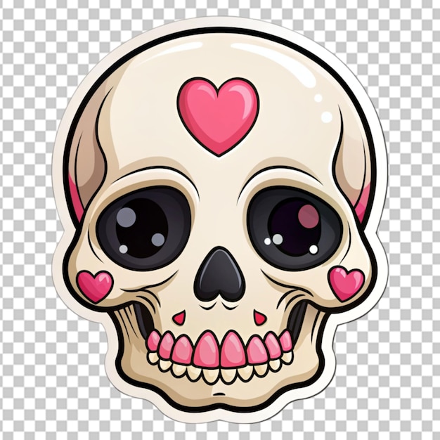 PSD cute sticker skull transparent background