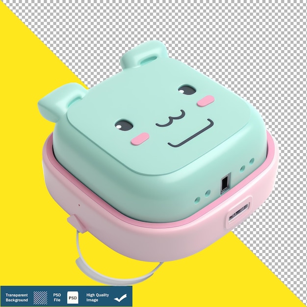 Cute Surge Protector 3D Isometric Render transparent background PNG PSD