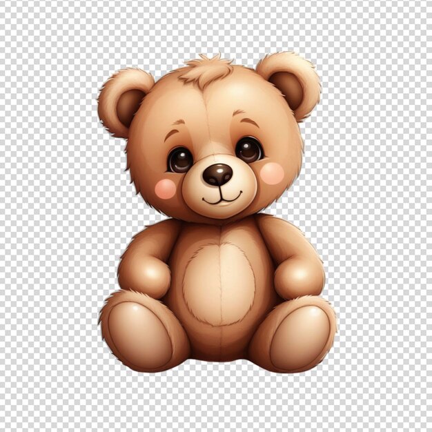 PSD cute teddy bear isolated on transparent background