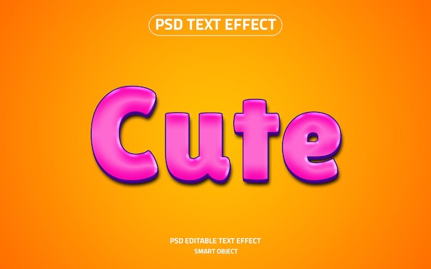 Cute text effect 3d logo mockup