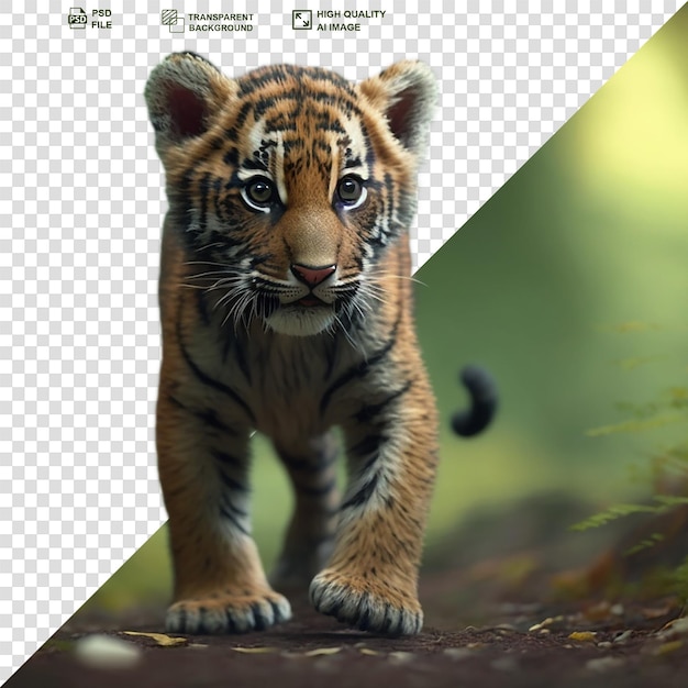 Cute tiger baby transparent background