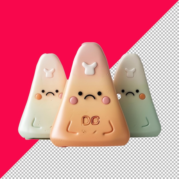 PSD cute triac 3d isolated render transparent background png psd