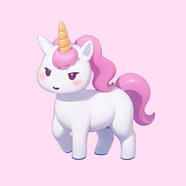 PSD cute unicorn cartoon illustration