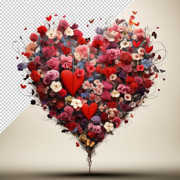 PSD cute valentines day background with hearts and design