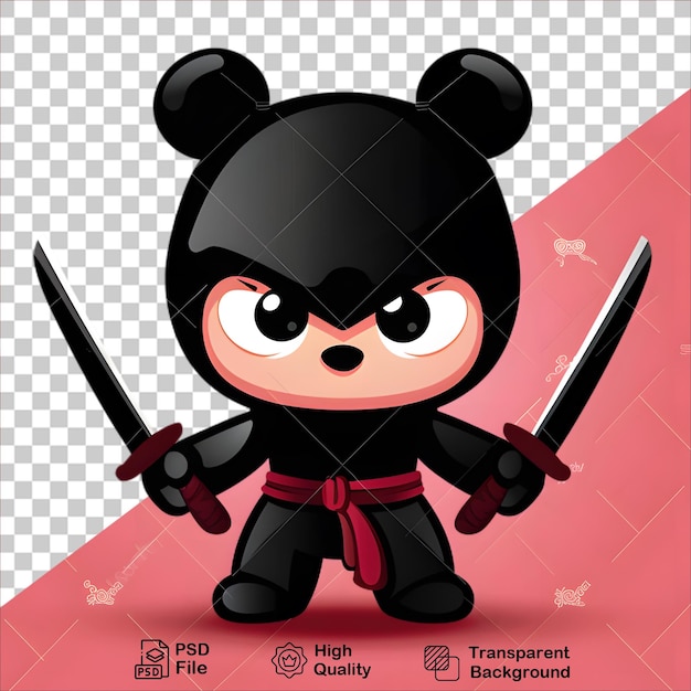 PSD cute vector ninja dog with sword