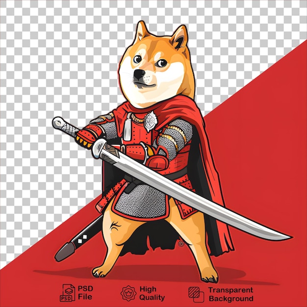 PSD cute vector ninja dog with sword