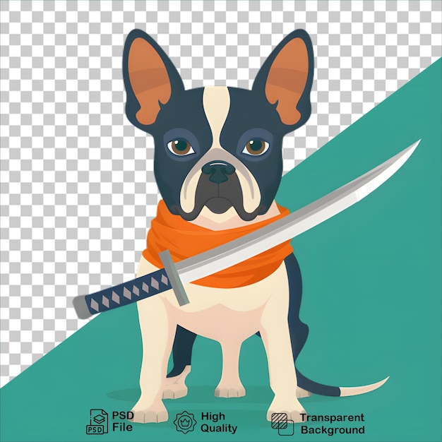 Cute Vector Ninja Dog with Sword