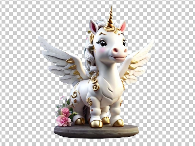 cute white unicorn toddler with wings