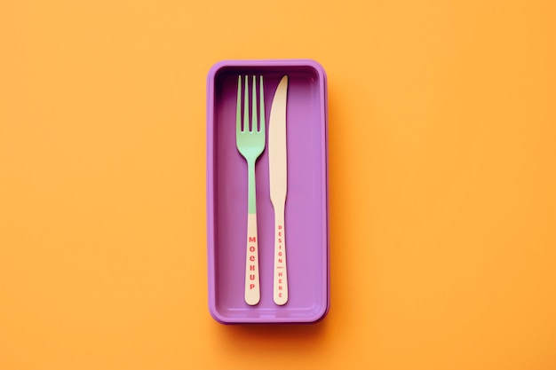 Cutlery box mockup design