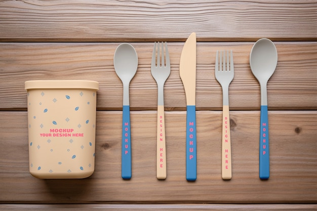 Cutlery box mockup design