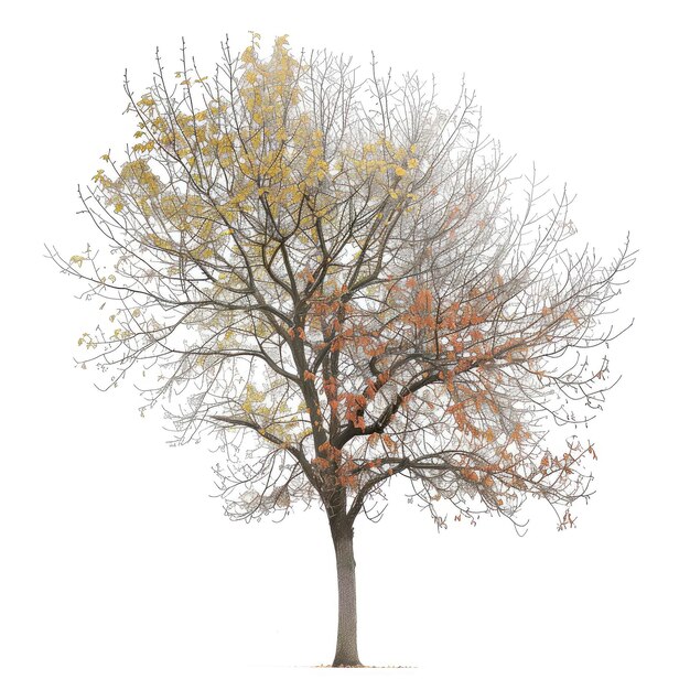 PSD cutout autumn tree on transparent background