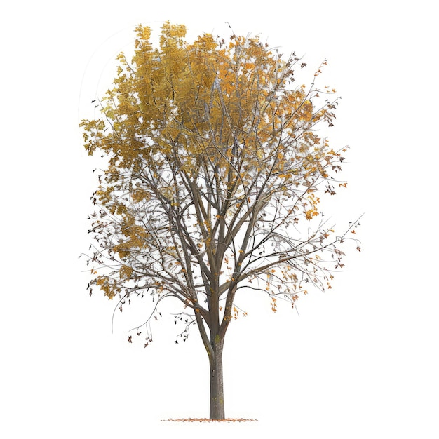 cutout autumn tree on transparent background