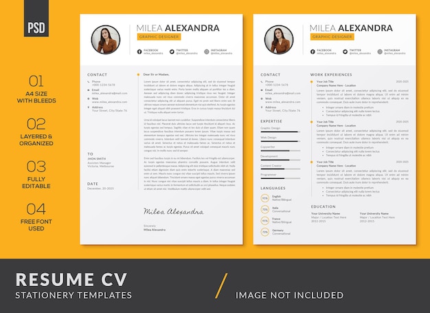 CV Resume and Cover Letter Templates