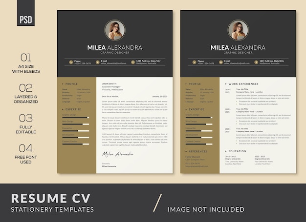 CV Resume Deisgn PSD Templates