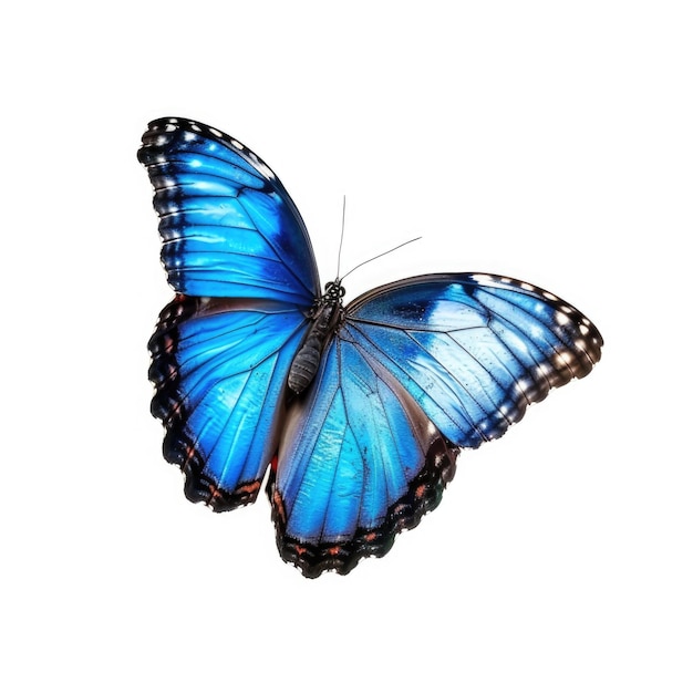 Cyan color butterfly transparent background