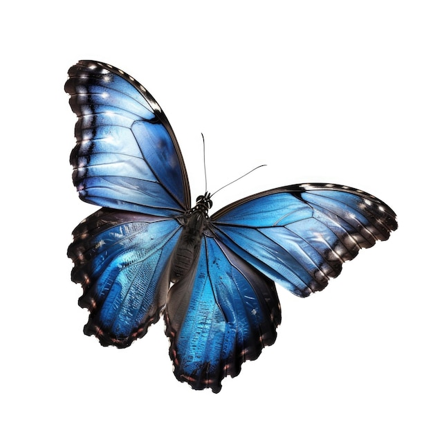 Cyan color butterfly transparent background