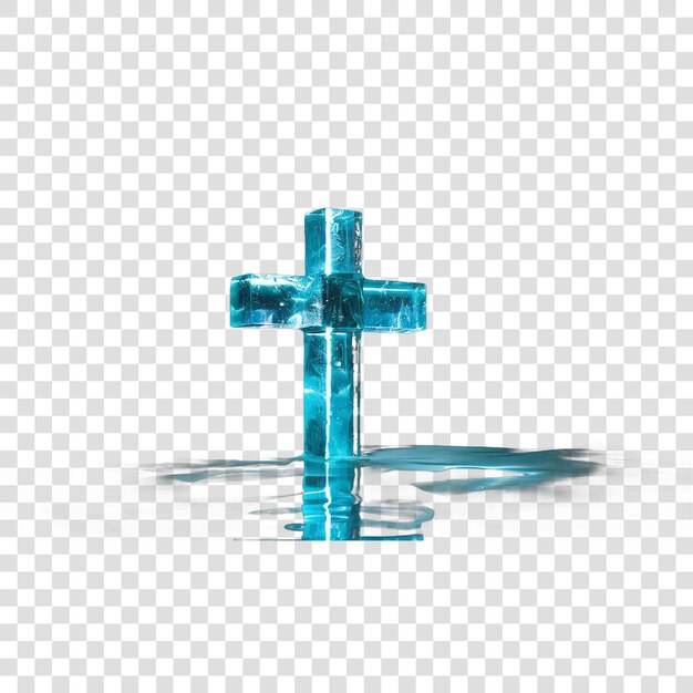 PSD cyan cross on black backgroundon transparent background