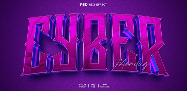 Cyber Monday 3D editable text effect