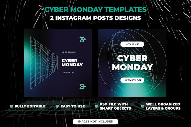 PSD cyber monday instagram posts templates social media designs vol 5