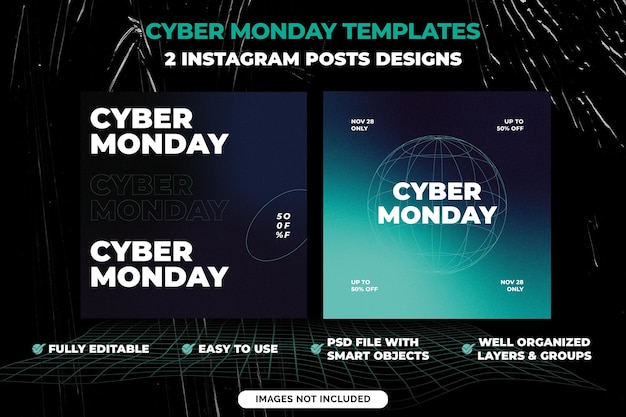 PSD cyber monday instagram posts templates social media designs vol 7