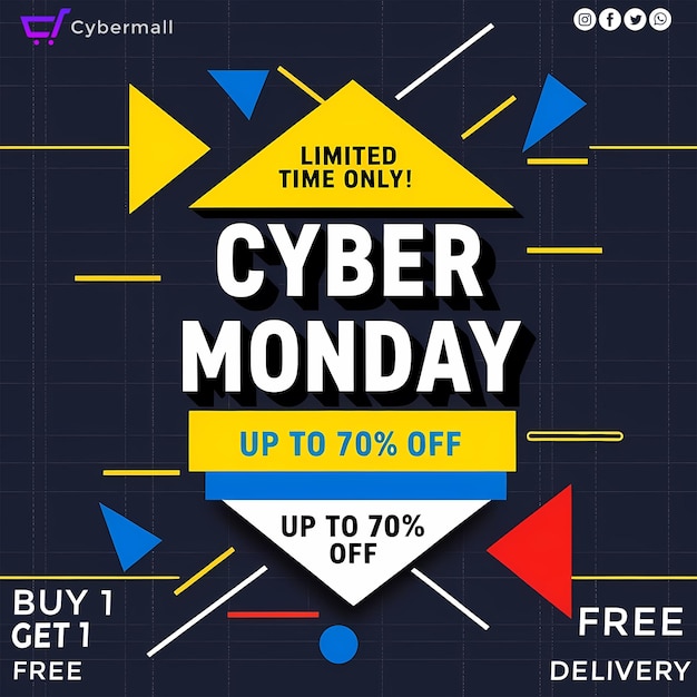 Cyber Monday Sale HD 5K social media post template