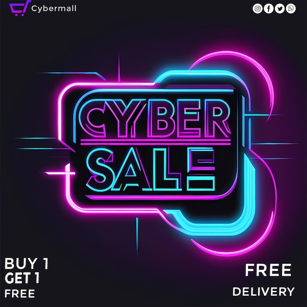 Cyber Monday Sale HD 5K social media post template