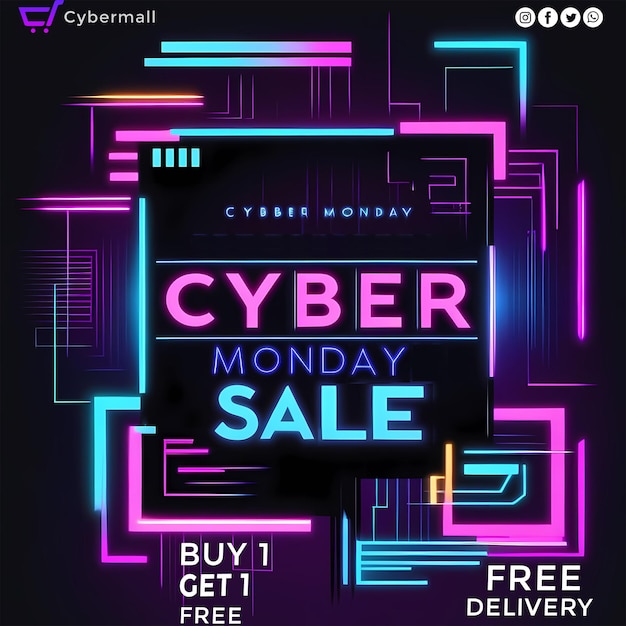 Cyber Monday Sale HD 5K social media post template