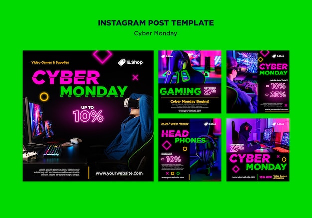 PSD cyber monday sales instagram posts